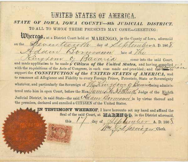 Certificate, Citizenship